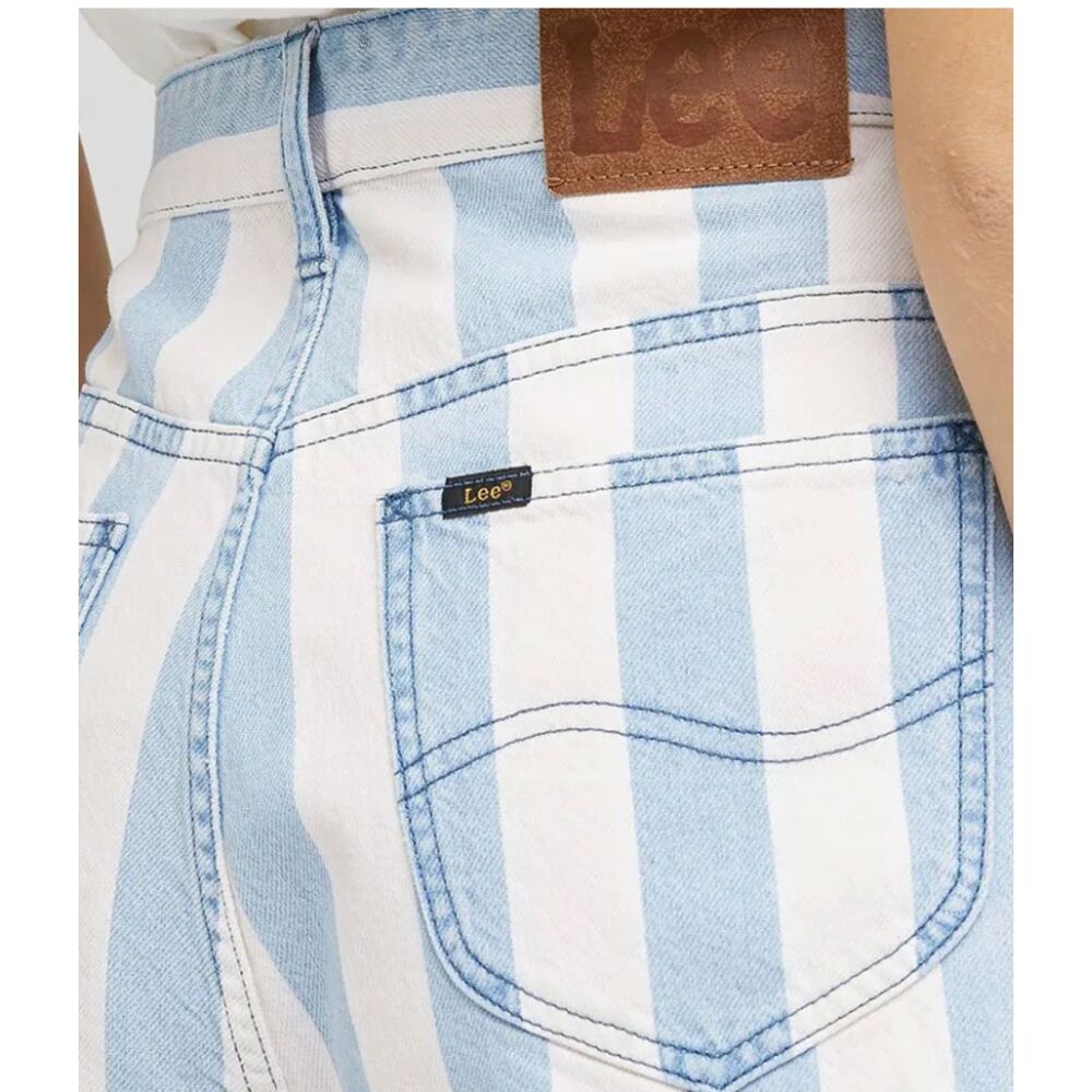 Lee Vintage Striped Pleated Denim Shorts Size 28